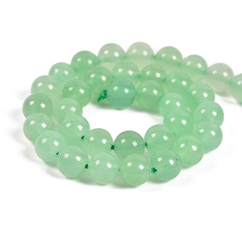 Nancybeads 45pcs 8mm Natural Green Aventurine Gemstone Round Spacer Loose Stone Beads for Jewelry Making 15.5" 1 Strand (Green Aventurine, 8mm 45Beads) - Image 2